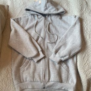 Princess Polly Gray Oversized Zip up Hoodie